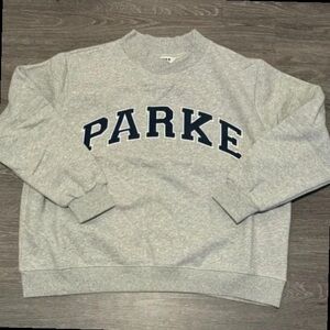Heather Grey Varsity Logo Pullover by Parke | Premium Basic Top